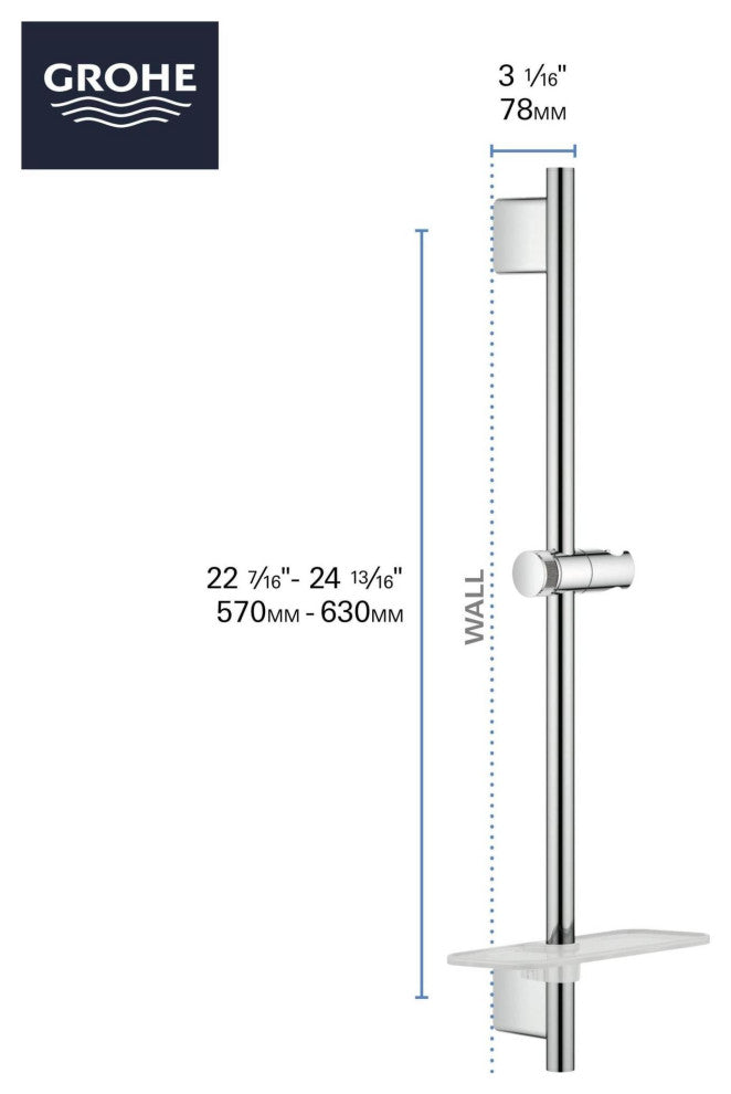 Grohe 26 602 Rainshower 24" Shower Slide Bar - Brushed Cool Sunrise