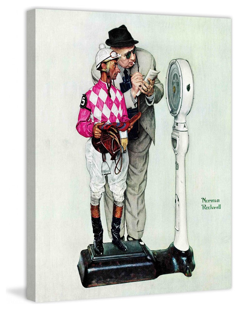 "Jockey Weighing In" Painting Print on Canvas by Norman Rockwell