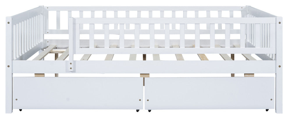 Gewnee Wood Full Size Daybed  with Two Drawers in White