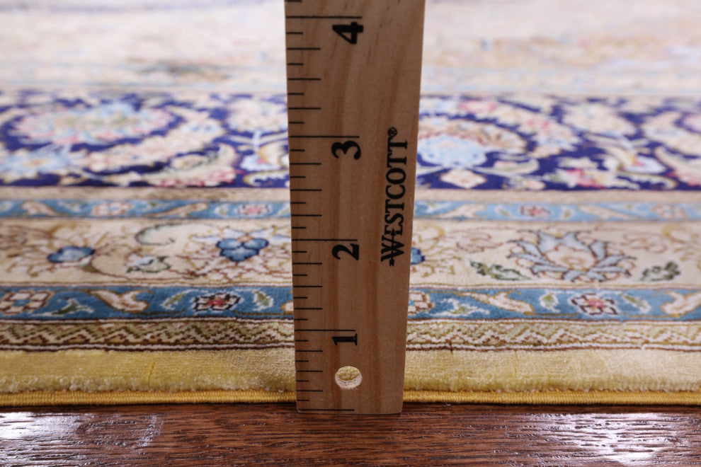 9' 0" X 12' 0'' High End Persian 100% Silk Hand Knotted Rug Q4791