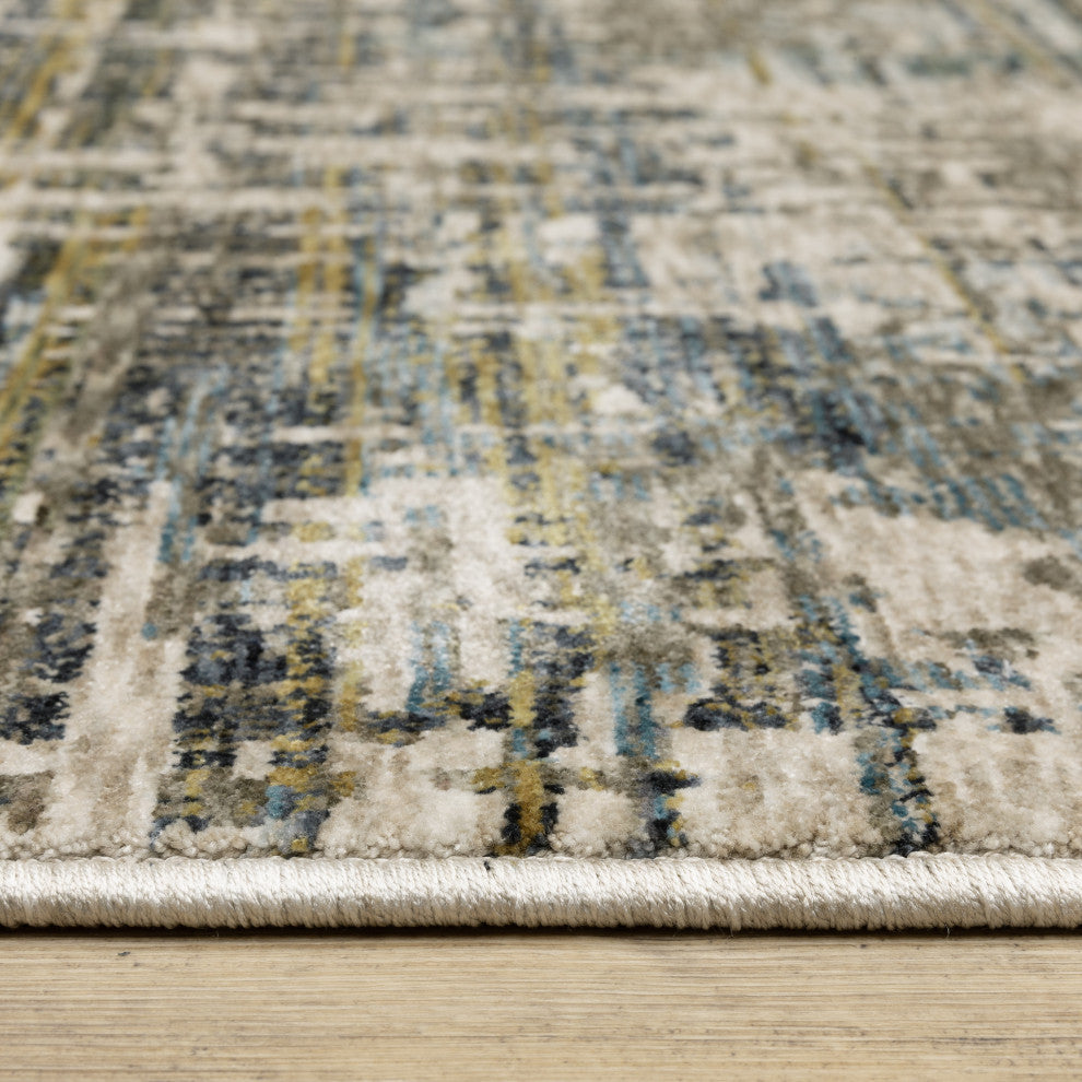 Harlan Modern Mosaic Polyester Area Rug 7'10" x 10'10"