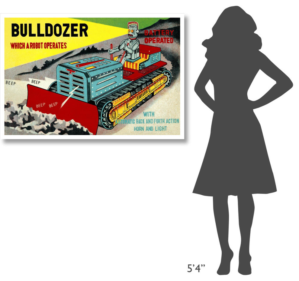 "Bulldozer Which a Robot Operates" Digital Paper Print by Retrotrans, 46"x31"