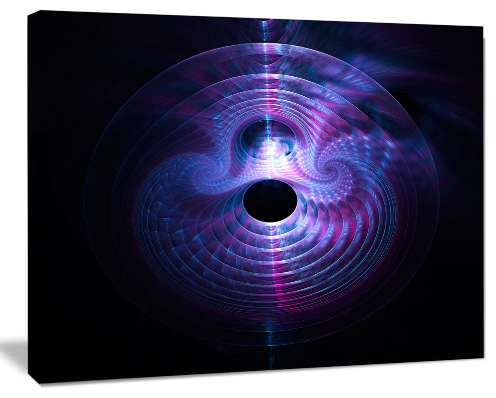 Bright Blue Magical Lights, Abstract Art on Canvas, 20x12