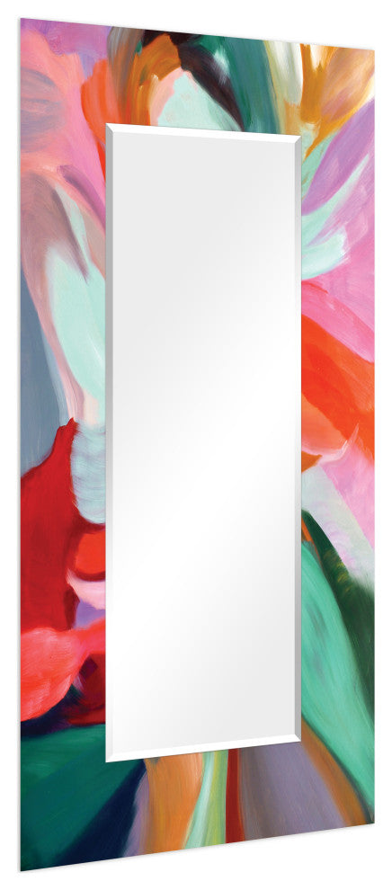 "Integrity of Chaos" Rectangular Beveled Mirror on Printed Tempered Art Glass