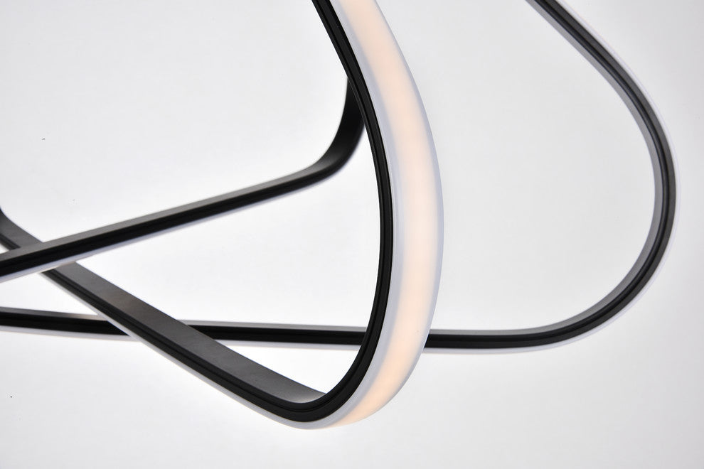 Black Finish 3-Light Flush Mount