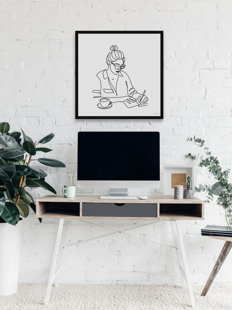 "The Doctor's Diary" Framed Painting Print, 18x18