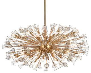 Victor 48" Crystal Starburst Oval Pendant, Gold