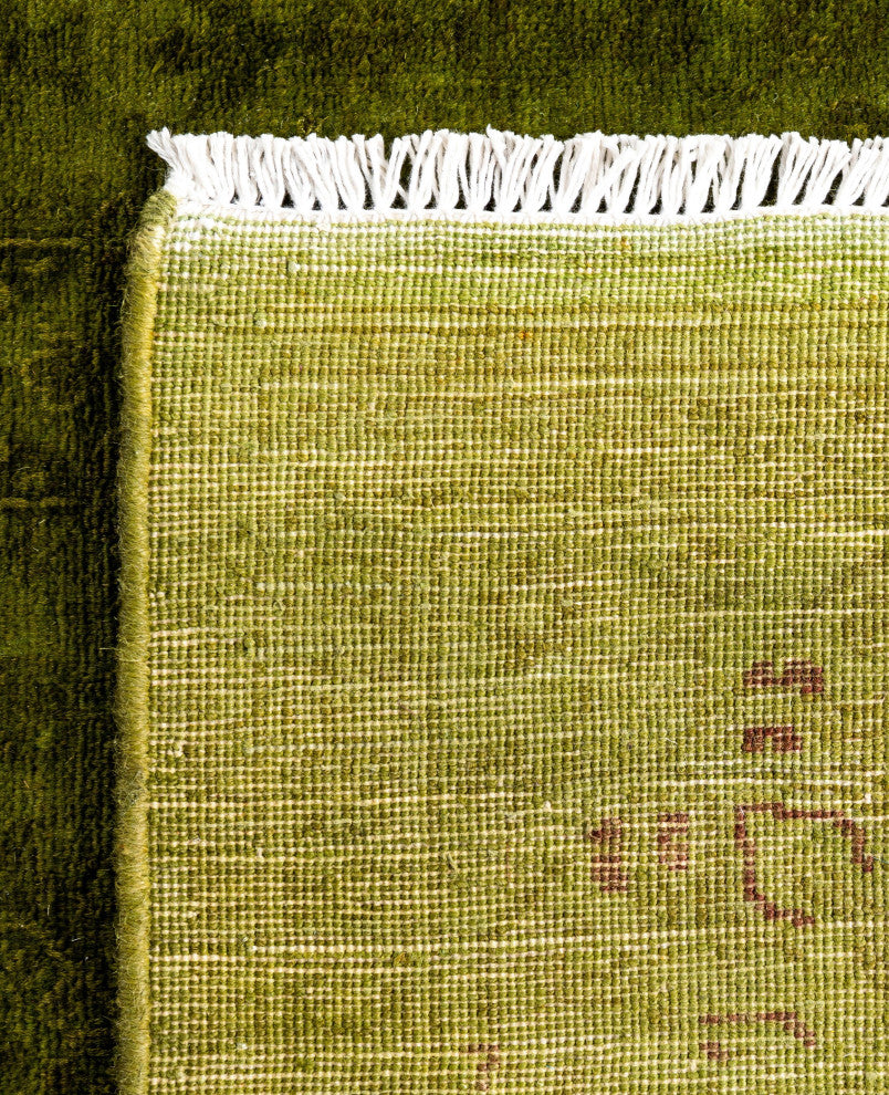 Overdyed One-of-a-Kind Hand-Knotted Area Rug Green, 3' 10" x 6' 1"