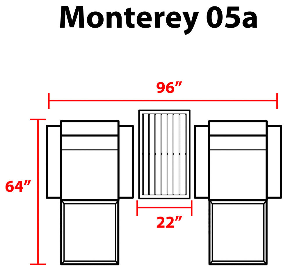 Monterey 5 Piece Outdoor Wicker Patio Furniture Set 05a