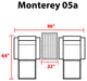 Monterey 5 Piece Outdoor Wicker Patio Furniture Set 05a