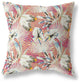 26" White Red Tropical Indoor Outdoor Throw Pillow