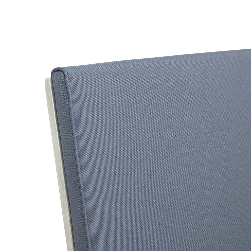 Beulah Outdoor Acacia Wood Rocking Chair, Light Gray Finish, Dark Gray