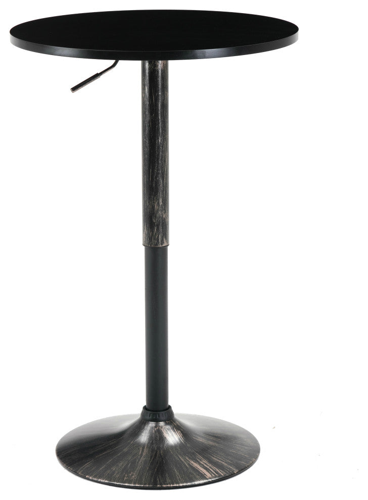 Adjustable Metal Bar Table, Golden Base, 24" Round