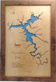 Nantahala Lake, North Carolina-Wood Lake Map, Medium Framed