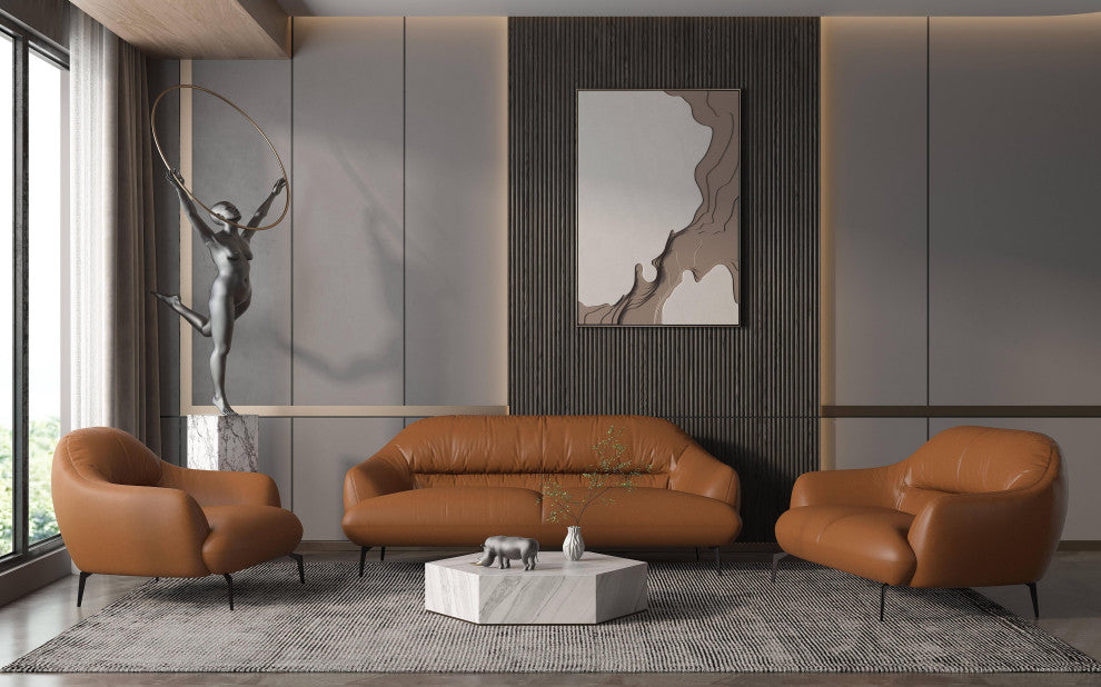 ACME Leonia Sofa, Leather, Cognac