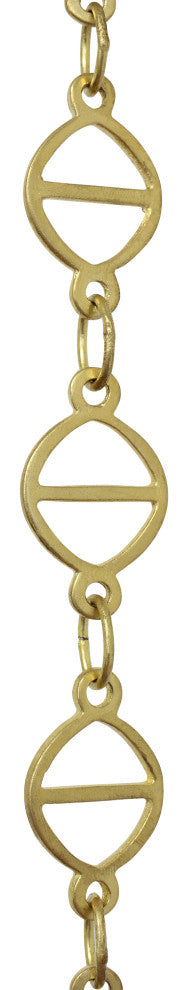 Brass Designer Chandelier Chain, 3', Acid Dipped, W45