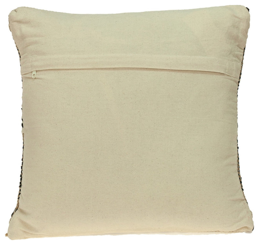 Black and Sand Woven Decorative Pillow