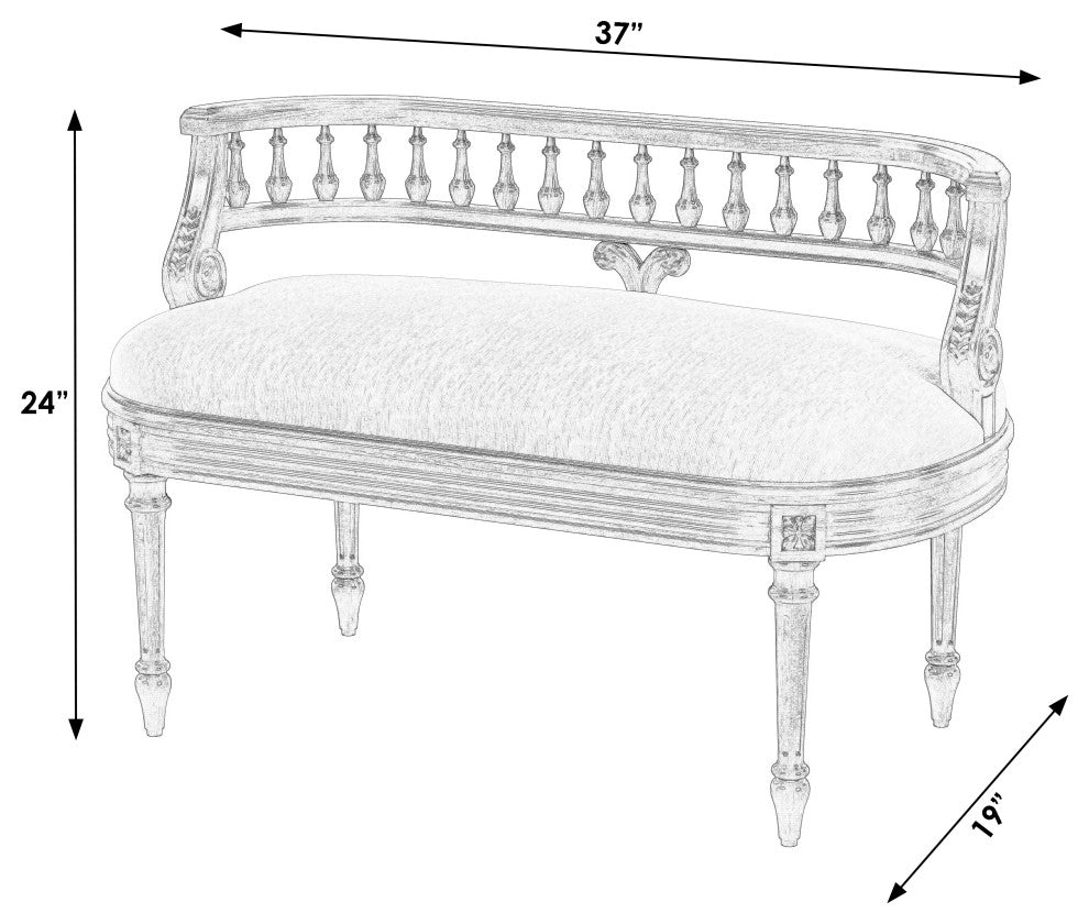Hathaway 37" Upholstered Bench, Antique Cherry