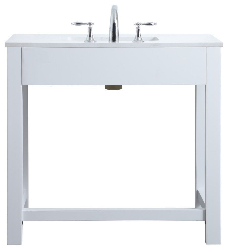 36" ADA Compliant Bathroom Vanity, White