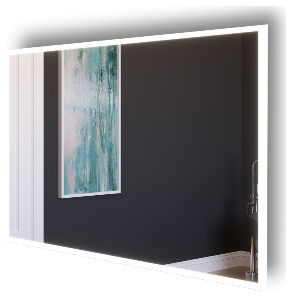 Smart Lisa Dimmable LED Bathroom Mirror With Voice Control, 48"x30"