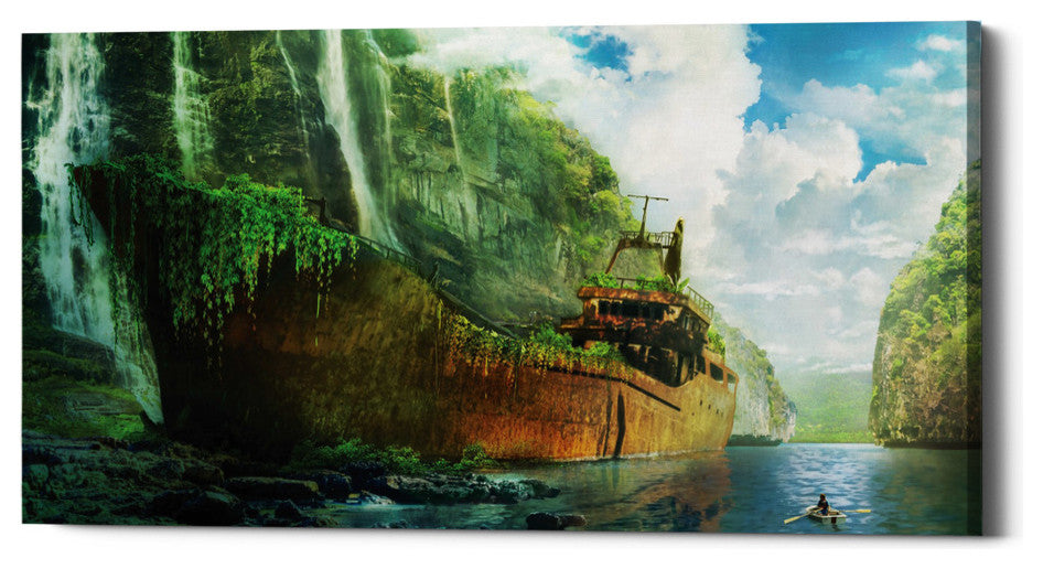 Epic Graffiti "Shipwreck" by Jonathan Lam, Giclee Canvas Wall Art, 24"x12"