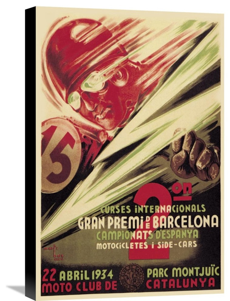 "2nd International Barcelona Grand Prix" Canvas Giclee, 16"x24"