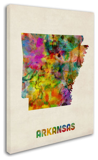 'Arkansas Map' Canvas Art by Michael Tompsett