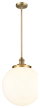 Beacon Pendant, Brushed Brass, Matte White