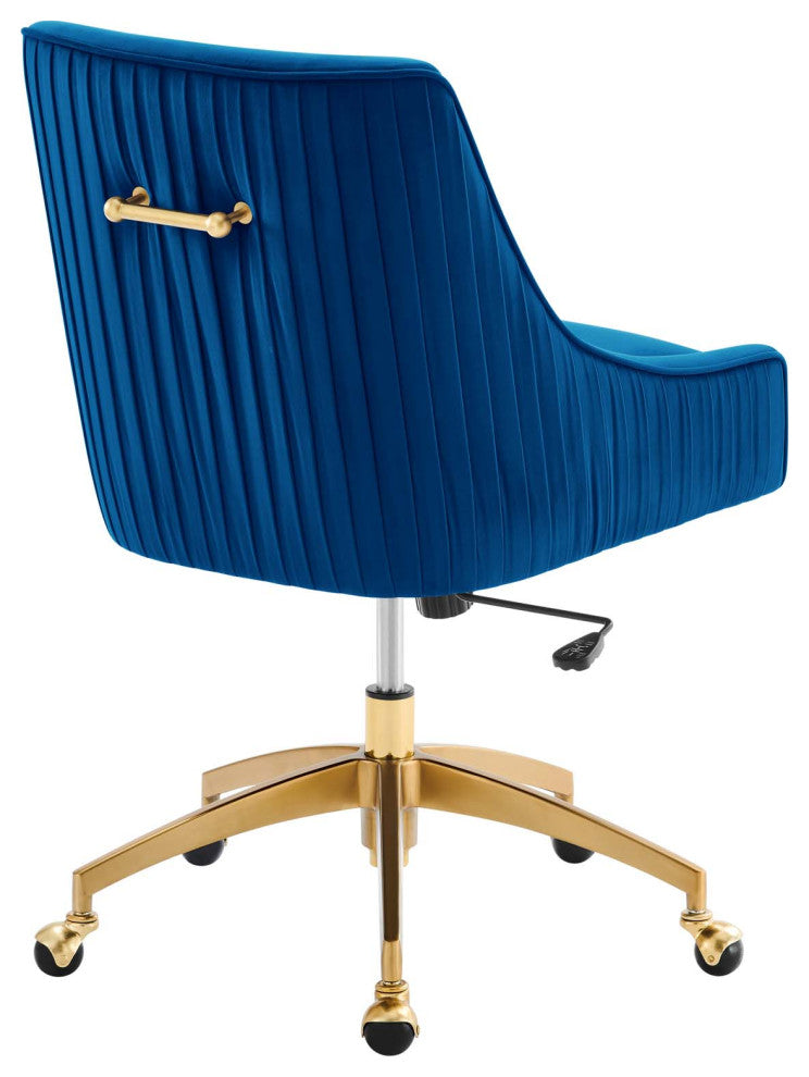Discern Performance Velvet Office Chair, Navy