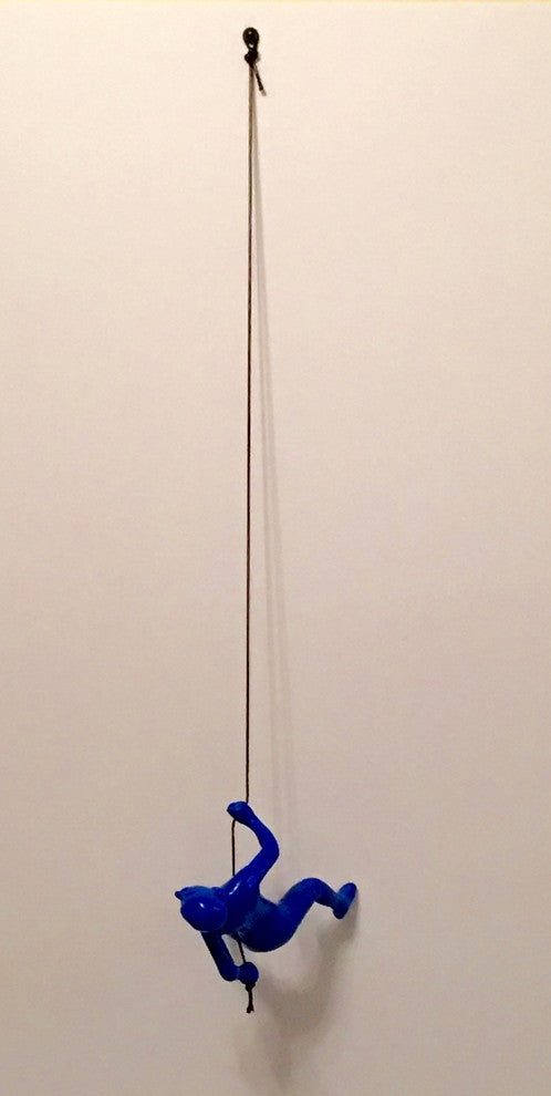 BLUE Climbing Man Position 1- HANGING WALL ART!