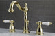 Kingston Brass Widespread Bathroom Faucet With Retail Pop-Up, Polished Brass