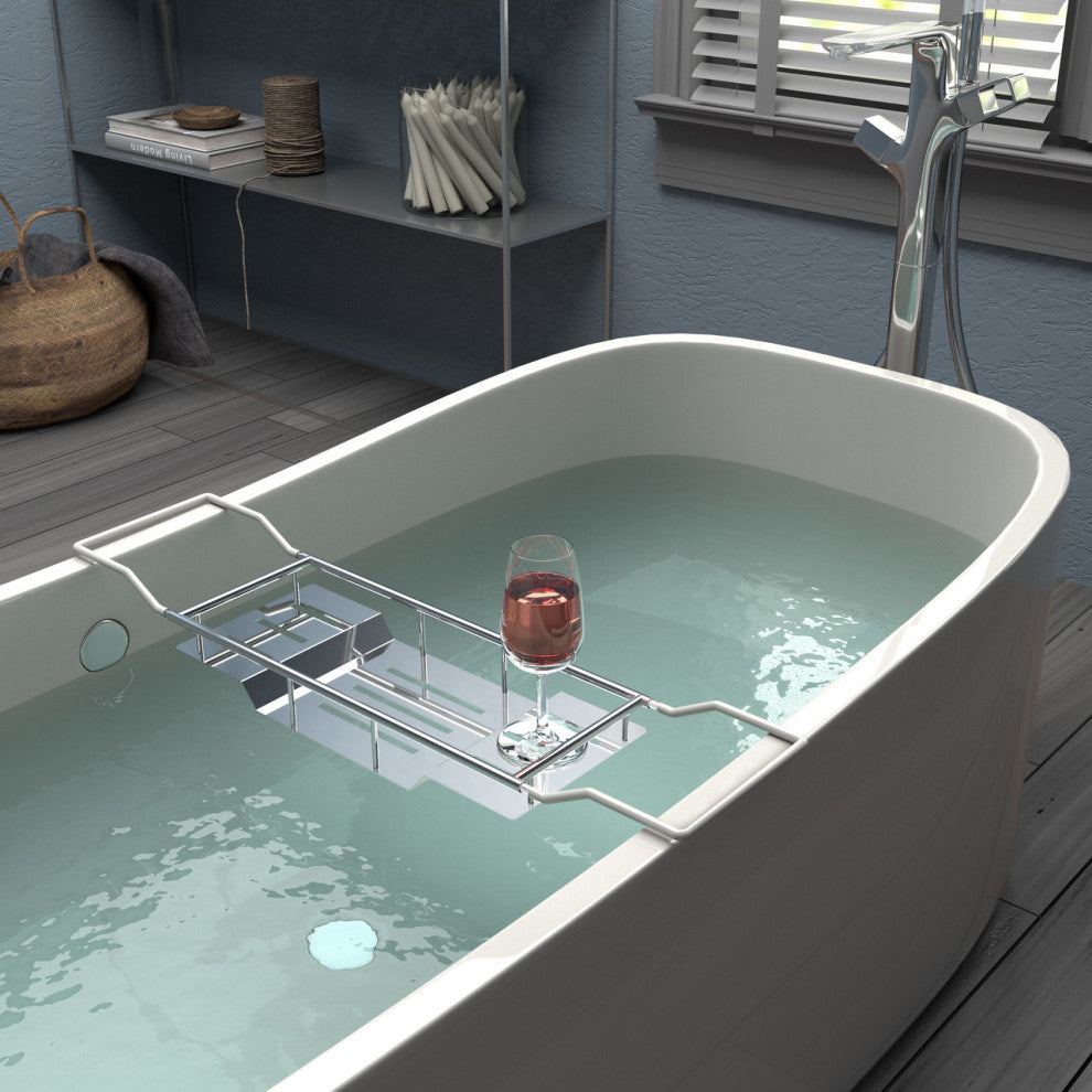 Modern Bath Tub Caddy, Chrome