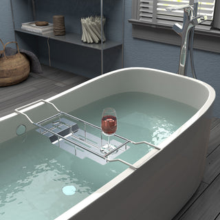 Modern Bath Tub Caddy, Chrome