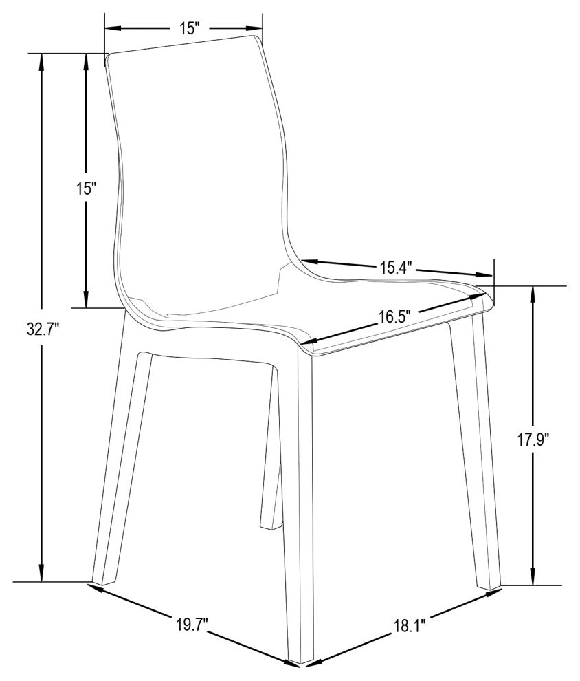 LeisureMod Marsden Modern Dining Side Chair With Beech Wood Legs, Walnut