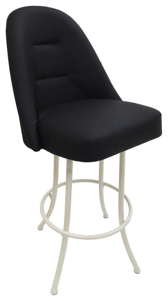 Swivel Counter 26" 30" Extra Tall 34" Metal Bar Stool M-235, Black Vinyl - White