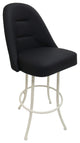 Swivel Counter 26" 30" Extra Tall 34" Metal Bar Stool M-235, Black Vinyl - White