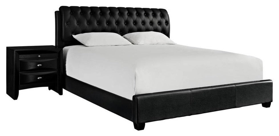 Francesca 2 Piece Queen Bedroom Set in Black