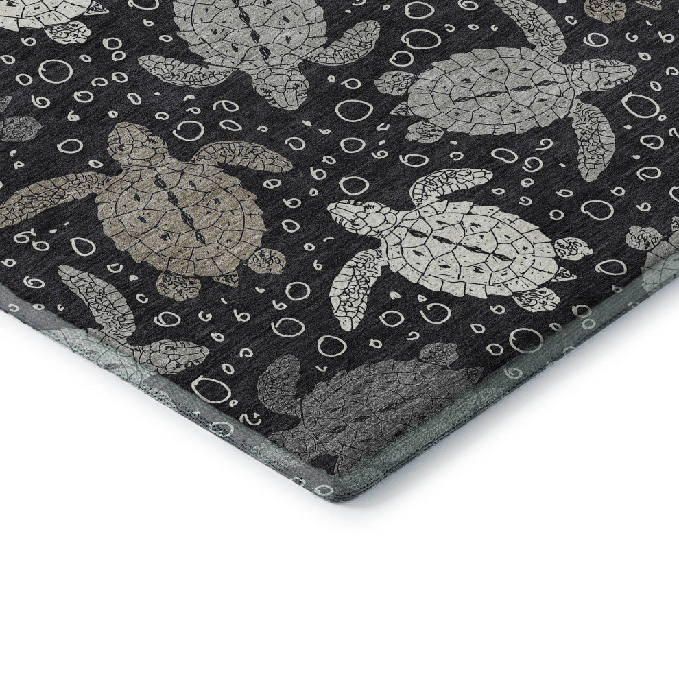 Addison Premium Washable Mayfield AMF192 Black 10' x 14' Rug