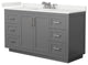 Miranda 60" Dark Gray Single Vanity, White Quartz Top, 3-Hole Under-mount Square Sink, Nickel Trim