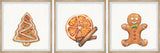 Best Christmas Cookies Triptych, 3-Piece Set, 32x32 Panels, 32x32
