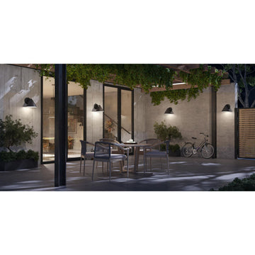 Ward Collection One-Light Textured Black Urban Industrial Outdoor Wall Lantern