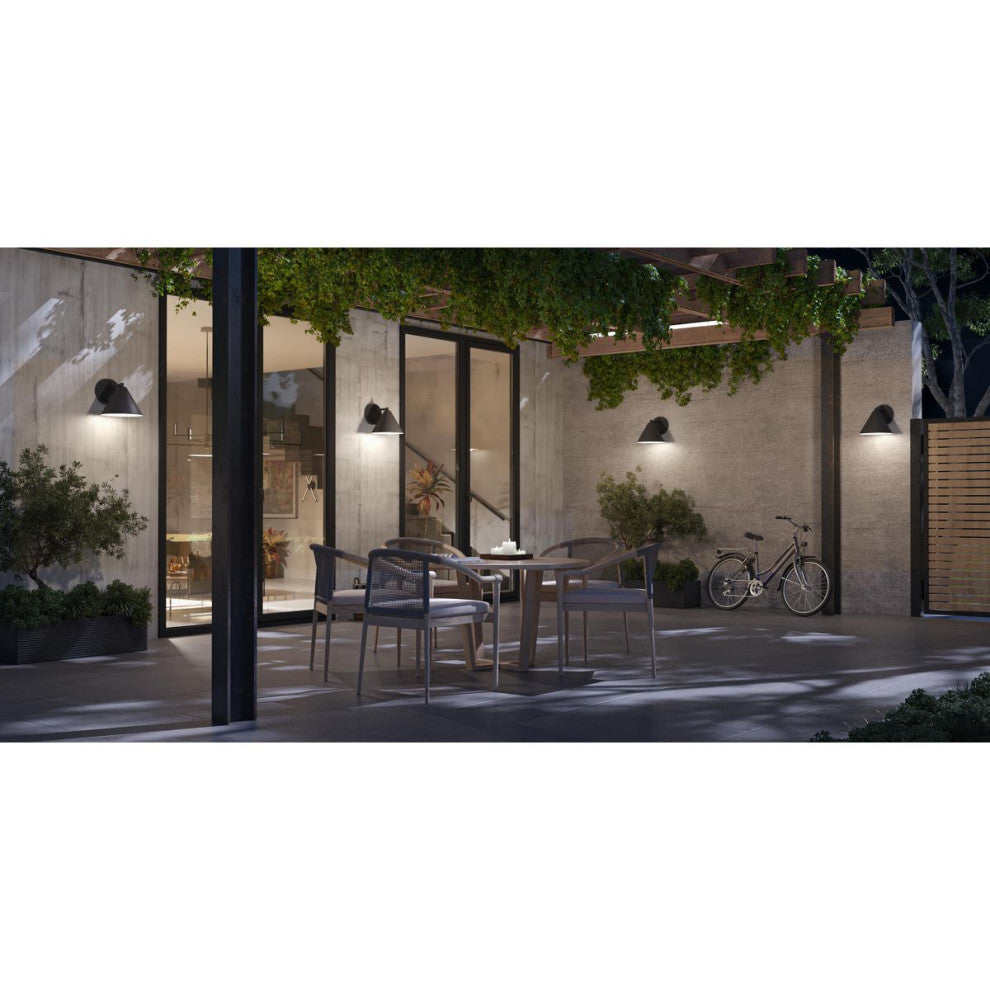 Ward Collection One-Light Textured Black Urban Industrial Outdoor Wall Lantern