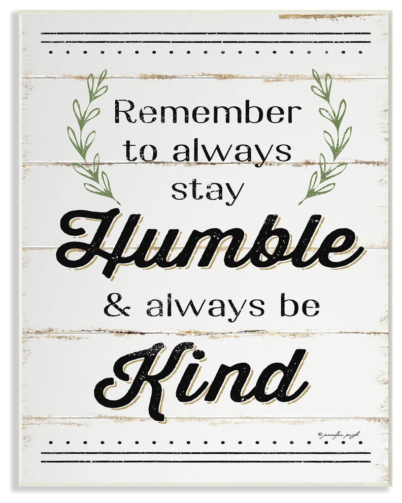 "Humble And Kind Rosemary Sprig Typography" 10x15, Wall Plaque Art