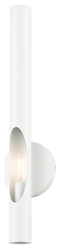 Shiny White Contemporary, Minimal, Industrial, Urban, Sleek Single Sconce