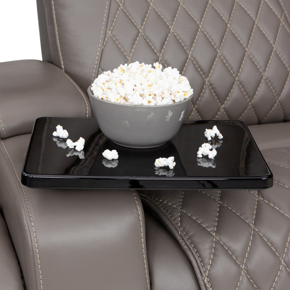 Seatcraft Muse Home Theater Seating, Gray, Row of 4 With  Middle Loveseat