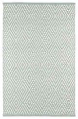Dash & Albert Diamond Light Blue/Ivory Indoor/Outdoor Rug, Blue, 2'6" x 18'