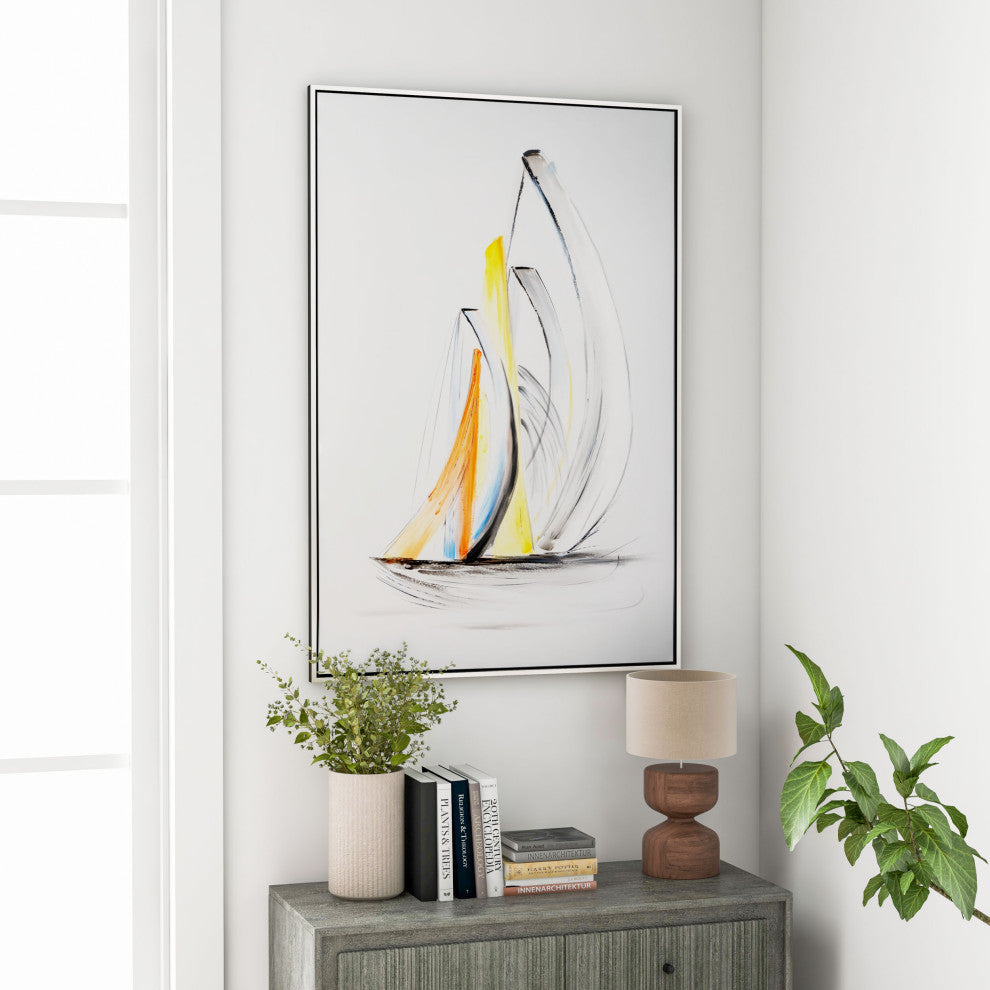 Schooner Winds Hand Painted Framed Canvas, Schooner Winds 2
