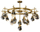 Gold Diamond Crystal Three Layer Led Copper Creative Chandelier, 16lights-B