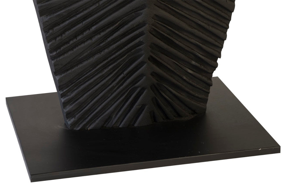 Carved Leaf on Stand, Burnt, Small