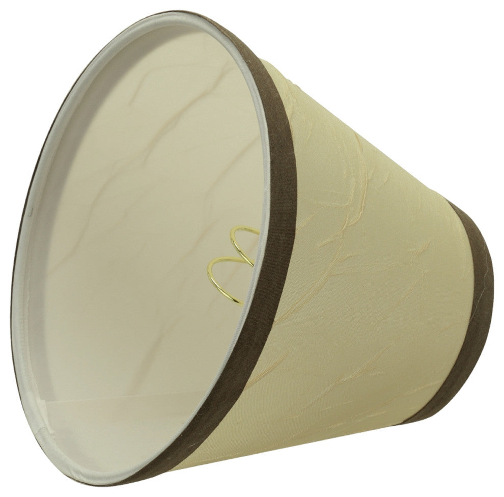 32121-6 Small Hardback Empire  Chandelier Clip On Lamp Shade Beige 3"x6"x5"